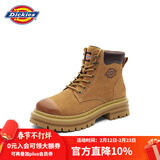 Dickies女士马丁靴高帮时尚情侣靴百搭工装靴女 土黄 男女款-39 