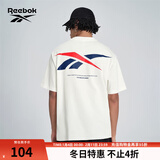 锐步锐步官方24新品男女同款运动休闲宽松LOGO针织短袖T恤 24SRM425UGW1 白色 XL