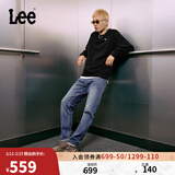 Lee726舒适直筒丹宁复古水洗蓝色男牛仔裤休闲潮流