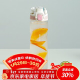 乐扣乐扣（LOCK&LOCK）人鱼线塑料运动水杯便携水壶夏天带提手男女水杯子700ML淡粉色