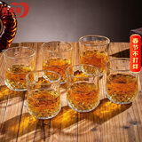 青苹果玻璃杯水杯茶杯饮料杯洋酒杯烈酒杯威士忌酒杯220ml*6只彩盒装