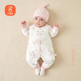 贝瑞加（Babyprints）宝宝连体衣加厚婴儿连体衣冬季夹棉保暖童装家居爬服 大象90