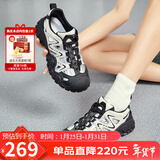 骆驼（CAMEL）丑萌登山鞋女时尚撞色户外休闲鞋 L24M076602 米/银/黑 37