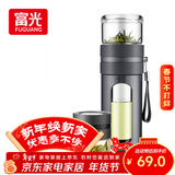 富光玻璃杯 高硼硅泡茶杯子 茶水分离杯 商务办公便携塑玻水杯男女士