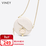 viney牛皮包包女包小众斜挎手机包单肩小圆包生日情人节礼物送女友老婆