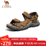骆驼（CAMEL）魔术贴沙滩户外徒步登山男士休闲凉鞋 GE12220536 驼色 41