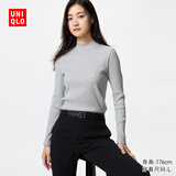 优衣库女装罗纹高领T恤/长袖小高领内搭479588 03 灰色 M /160/84A