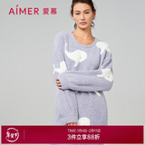 爱慕内衣秋冬半边绒套头睡裙睡衣女家居服绵绵冬季AM449211160