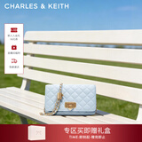 CHARLES&KEITH经典菱格链条小方单肩斜挎包包女包生日新年礼物CK2-70160131 Sea Salt Blue海盐蓝（新色） 小包