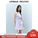 UR2025春季新款女摩登气质褶皱收腰显瘦无袖连衣裙UYY750030 淡紫 S