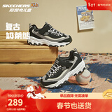 Skechers斯凯奇奶茶熊男女童运动鞋秋冬加绒黑白熊猫鞋大童休闲鞋996212L 524L黑糖牛乳/BKNT-加绒 37