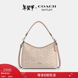蔻驰（COACH）奥莱女士女包经典标志LAUREL 31号流浪包单肩包斜挎包腋下包礼物 SV/沙黄色/灰褐色