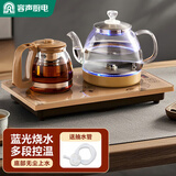 容声全自动上水壶保温一体机桌泡茶电热烧水壶304不锈钢电茶壶盘茶几茶台煮茶器抽水烧水器茶具套装 0.8L 金色蓝光泡茶款