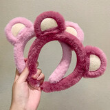 Beautiful princess秋冬新款草莓熊毛茸茸发箍韩版小动物可爱卖萌洗脸高颅顶头箍发饰 8#发箍2个装