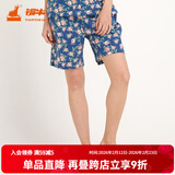 铜牛家居睡衣春夏棉汗布印花女短裤中年标准居家短裤VD003 繁茂蔷薇-白-蓝 M (165/90)