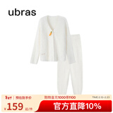 ubras【虞书欣同款】兔绒绒开襟家居服套装厚款女加绒睡衣冬季女 【长袖长裤套装】纯白色 M