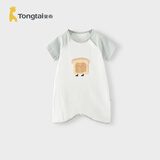 童泰（TONGTAI）婴儿短袖睡袍夏季纯棉宝宝睡衣儿童防踢被家居服睡裙绿色73cm