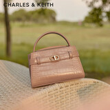 CHARLES&KEITH鳄鱼纹凯莉包手提包斜挎婚包包女包生日女神节礼物CK2-50270880-1