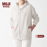 MUJI MUJI 男女通用 紧密编织毛圈 拉链连帽衫 休闲外套 无性别 卫衣 银灰色 S -M(165/88A)