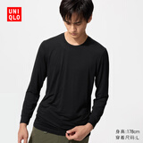 优衣库男装HEATTECH圆领T恤9分袖保暖衣秋衣内衣479428 486842 479428/09黑色 XL