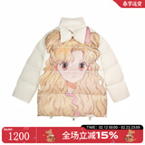 LALABOBO加厚保暖羽绒服女可爱欧若拉印花蝴蝶结宽松百搭休闲外套 时尚潮 米色（欧若拉） M