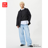 优衣库女装男装宽松廓形牛仔裤/弯刀镰刀裤子479000 482280 479000/62粉蓝色 34 /175/86A