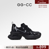 GG-CC【明星同款】月落星河银色厚底老爹鞋女百搭秋季新款G23X4317 黑色 皮面 34