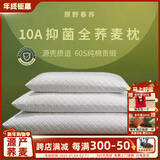 原野春荞荞麦枕头抑菌成人学生枕芯颈椎枕纯荞麦皮壳单人花草枕睡眠枕家用 升级双层枕芯【10A级抑菌+自由拆洗】 一对 35cm*62cm (中号-轻盈精巧款)
