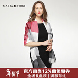 玛丽亚·古琦（MARJA KURKI）羊毛围巾女冬季 礼盒装保暖披肩围巾两用 千鸟格围脖女礼物 白/酒红/灰