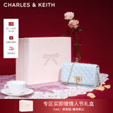 CHARLES&KEITH经典菱格链条小方单肩斜挎包包女包生日情人节礼物CK2-70160131 Sea Salt Blue海盐蓝（新色） 小包