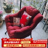 紫叶 单人沙发懒人沙发 懒人椅单人沙发椅阳台家用学生宿舍沙发 酒红(棉麻布)