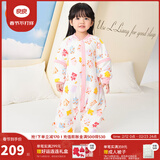 良良（liangliang）婴儿睡袋夏季空调房防踢被宝宝纯棉可拆袖儿童睡袋 拼图粉·寒冬款【适合10-15℃】 2XL（建议身高100-115cm）