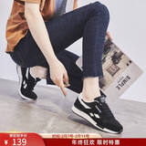 ZHR休闲鞋女精选牛皮舒适百搭女鞋 经典INS潮拼色运动鞋女 韩版时尚轻便透气鞋子女 AK60 黑色 37