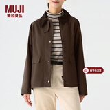 MUJI女式 不易沾水 灯芯绒领夹克 短款休闲外套 女装 美拉德 BDE92C4S 深棕色 L 165/88A