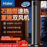 海尔（Haier）暖风机石墨烯速热暖风取暖器电暖器电暖气电热取暖器家用大面积立式轻音京东自营烤火炉NHF-2245