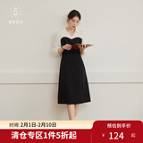 独束【束型系列】大码郁金裙双版型拼接连衣裙女新款显瘦气质裙子 常规梨形- M (尺码：1) 拍前和客服确认尺码