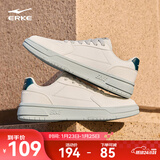 鸿星尔克板鞋男秋冬季新款滑板鞋经典天和复古休闲鞋男轻便运动鞋子男 微晶白/数字青 40