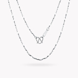 盛世琦缘pt950铂金项链女素链白金项链锁骨链实心元宝链时尚百搭送礼物 现货7.28克 长50cm 粗约1.2mm