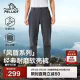伯希和（Pelliot）【风盾】冲锋软壳裤男冬季保暖抓绒裤防风高弹长裤女115107016灰M