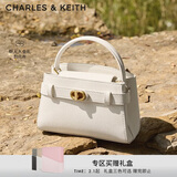 CHARLES&KEITH质感荔枝纹金属扣凯莉包手提包单肩包包女包新年礼物CK2-50270880