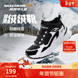 Skechers斯凯奇儿童秋冬休闲男女童二棉鞋轻质加绒保暖靴405222L/302583L 女童/黑色/白色/BKW 36