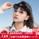 海俪恩偏光墨镜套镜太阳镜女可套近视眼镜开车专用墨镜男防紫外线NT002 P01【亮黑+灰片】