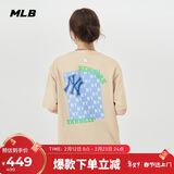 MLBMLB短袖T恤户外休闲男女情侣老花系列运动3ATSM0443