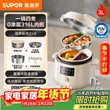 苏泊尔（SUPOR）【厨房好年货】鸳鸯电压力锅3L 多功能0涂层钢胆2-4人家用风冷降压电饭煲电炖锅高压锅SY-30YC3001