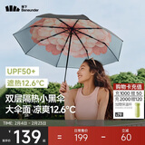 蕉下（beneunder）BM011 三折黑胶防晒伞 1把 花椿