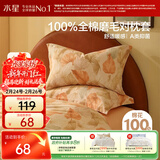 水星家纺枕套纯棉100%全棉磨毛柔感对枕套抑菌A类枕头罩一对装双人48x74cm