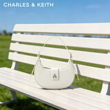 CHARLES&KEITH三角扣新月包腋下包单肩包包女包女友生日情人节礼物CK2-50271205 粉白色Chalk S