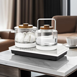 新功 W6自动上水电热水壶台嵌两用茶台烧水壶一体机家用抽水式电茶炉玻璃电水壶 0.8L 自动上水烧水提粱玻璃电热水壶