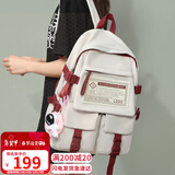 爱情海双肩包女初中背包电脑包大学生旅行大容量帆布轻便书包女休闲时尚