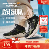 Skechers斯凯奇儿童秋冬休闲男女童二棉鞋轻质加绒保暖靴405222L/302583L 男童/黑色/绿色/BKGR 31